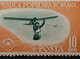 Errors Romania 1953 # Mi 1450 Printed With Vertical Line Model Flying Sport Aviation Unused - Variedades Y Curiosidades