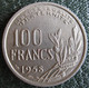 100 Francs Cochet 1958 B Beaumont, En Cupro Nickel, Gad# 897 - 100 Francs