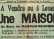 VP20.272 - Affiche - Me DEBRAY Notaire à LUCON - Maison à Vendre & 1Pièce De Terre Au Bourg De MAGNILS - REGNIERS - Affiches