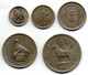 RHODESIA, Set Of Five Coins 3, 6 Pence, 1, 2, 2'6 Shillings, Copper-Nickel, Year 1964, 1968, KM # 8, 1, 2, 3, 4 - Rhodesia