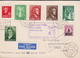 1951. NORGE. 10 ØRE SNORRE STURLASON + 6 Other Stamps ØRE On Card Cancelled FIRST FLIGHT OSL... (Michel 259+) - JF523500 - Lettres & Documents