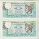 78-Banconota Italia Repubblica L.500 Mercurio Q.F.D.S. -2 Esemplari - Otros & Sin Clasificación