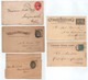 CANADA - QV /1891-98 - 5 ENTIERS POSTAUX VOYAGES (ref 8610) - Lettres & Documents