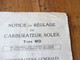 Delcampe - Carburateur SOLEX  :  Notice De Réglage Du Carburateur Type MO (année 1929) - Andere & Zonder Classificatie