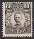 1911-1919. Gustav V. 80 ÖRE. Scarce Never Hinged Stamp. Only 1000 Issued. Certificate Franz Ob... (Michel 85) - JF523853 - Neufs