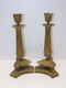 *PAIRE BOUGEOIRS RESTAURATION EMPIRE XIXe BRONZE PIEDS GRIFFES TRIPODES Bougie E - Candeleros, Candelabros Y Palmatorias