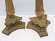 Delcampe - *PAIRE BOUGEOIRS RESTAURATION EMPIRE XIXe BRONZE PIEDS GRIFFES TRIPODES Bougie E - Candeleros, Candelabros Y Palmatorias