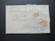 Italien 1860 Faltbrief Mit Inhalt / Auslandsbrief Neapel - Bordeaux PD Beleg Roter K2 D. Siciles Marseille Schiffspost?! - Sicile