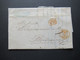 Italien 1860 Faltbrief Mit Inhalt / Auslandsbrief Neapel - Bordeaux PD Beleg Roter K2 D. Siciles Marseille Schiffspost?! - Sicilia