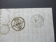 Delcampe - Italien 1856 Faltbrief Mit Inhalt/ Auslandsbrief Messina - Lione Schiffspost?! Handschriftlicher Vermerk Vapore Francese - Sicilia