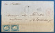 Guadeloupe Lettre 8 Sept 1875 Pour Bordeaux Paire Du N°23 Obl GC Losange 8 X 8 + Dateur Ligne Rouge - Lettres & Documents