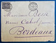 Guyane Lettre Du 11 Avr 1891 Pour Bordeaux N°54 25c Obl "Cayenne/Guyane" TTB - Cartas & Documentos