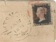 UK GB GREAT BRITAIN 1841 SG2 Penny Black Four Margins Example On Cover Portsmouth To London (BB) Used As Per Scan - Cartas & Documentos