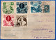 1030.RUSSIA,1936 MULTIFRANKED COVER TO ETOLIKON GREECE,PIONEERS,1 K.DAMAGED,OPENED AT TOP. - Storia Postale