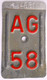 Velonummer Aargau AG 58 - Plaques D'immatriculation