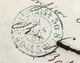 Lettre Paris Port Du Avec Cachet Distribution Taxe 15c SERVICE N°2 En Bleu 21.6.1854, France – 4ciel - Other & Unclassified