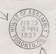 CANADA 1937, HOUSE OF ASSEMBLY CANCELLATION, POSTAL STATIONERY, KING GEORGE COVER, W. E. MARLEY TO MR. F. W. SEAMAN, USA - 1903-1954 Rois