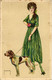 CPA -  E. PINOCHI - ART DECO - "Donnina", Lady, Femme - Cane, Dog, Chien - VG - P015 - Other & Unclassified