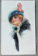 OLD POSTCARD Illustrator Signed : USABAL BELLA RAGAZZA LADY WITH HAT WITH ROSES  MÄDCHEN MIT EINEM BLUMENHUT AK 1920 - Usabal