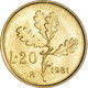 Monnaie, Italie, 20 Lire, 1981, Rome, TTB+, Bronze-Aluminium, KM:97.2 - 20 Lire