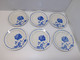 *6 ASSIETTES PLATES MOULIN DES LOUPS HAMAGE Mod. RIGOBERT ROSES FLEURS BLEUES   E - Orchies/Moulin Des Loups (FRA)