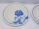 *6 ASSIETTES PLATES MOULIN DES LOUPS HAMAGE Mod. RIGOBERT ROSES FLEURS BLEUES   E - Orchies/Moulin Des Loups (FRA)