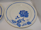 *6 ASSIETTES PLATES MOULIN DES LOUPS HAMAGE Mod. RIGOBERT ROSES FLEURS BLEUES   E - Orchies/Moulin Des Loups (FRA)