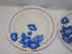 *6 ASSIETTES PLATES MOULIN DES LOUPS HAMAGE Modèle EDMOND FLEURS BLEUES   E - Orchies/Moulin Des Loups (FRA)