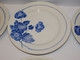 *6 ASSIETTES PLATES MOULIN DES LOUPS HAMAGE Modèle EDMOND FLEURS BLEUES   E - Orchies/Moulin Des Loups (FRA)