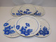 Delcampe - *6 ASSIETTES PLATES MOULIN DES LOUPS HAMAGE Modèle EDMOND FLEURS BLEUES   E - Orchies/Moulin Des Loups (FRA)