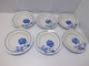 *6 ASSIETTES DEMI CREUSES MOULIN DES LOUPS HAMAGE Mod. RIGOBERT ROSES BLEUES  E - Orchies/Moulin Des Loups (FRA)