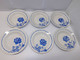 *6 ASSIETTES DEMI CREUSES MOULIN DES LOUPS HAMAGE Mod. RIGOBERT ROSES BLEUES  E - Orchies/Moulin Des Loups (FRA)