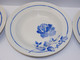 *6 ASSIETTES DEMI CREUSES MOULIN DES LOUPS HAMAGE Mod. RIGOBERT ROSES BLEUES  E - Orchies/Moulin Des Loups (FRA)