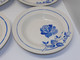 Delcampe - *6 ASSIETTES DEMI CREUSES MOULIN DES LOUPS HAMAGE Mod. RIGOBERT ROSES BLEUES  E - Orchies/Moulin Des Loups (FRA)