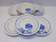 Delcampe - *6 ASSIETTES DEMI CREUSES MOULIN DES LOUPS HAMAGE Mod. RIGOBERT ROSES BLEUES  E - Orchies/Moulin Des Loups (FRA)