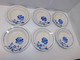 *6 ASSIETTES DEMI CREUSES MOULIN DES LOUPS HAMAGE Mod. RIGOBERT ROSES BLEUES  E - Orchies/Moulin Des Loups (FRA)