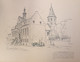 KAPRIJKE    - LITHOGRAPHIE DE ARMAND HEINS - 37 X 26 CM  -  MAISON COMMUNALE    ==     2 AFBEELDINGEN - Kaprijke