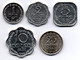 SRI LANKA, Set Of Five Coins 1, 2, 5, 10, 25 Cents, Aluminum, C-Nickel, Year 1978-94, KM # 137, 138, 139a, 140a, 141.1 - Sri Lanka