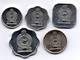 SRI LANKA, Set Of Five Coins 1, 2, 5, 10, 25 Cents, Aluminum, C-Nickel, Year 1978-94, KM # 137, 138, 139a, 140a, 141.1 - Sri Lanka