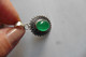 Neuf - Pendentif Ovale En Argent 925 Ciselé Serti D'une Pierre En Cabochon En Onyx Vert - Colgantes