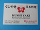 Carte De Visite Restaurant Kushi Yaki 75 Paris - Visiting Cards