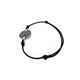 Adjustable Black Thread Bracelet With Coin Style Pendant - Unisex - Bracelets