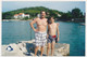REAL PHOTO, Shirtless Man And Boy On Beach Homme Nu Et Garcon Sur La Plage ORIGINAL Snapshot - Anonieme Personen
