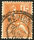 YT 117 Rare Cachet Perlé Houécourt (Vosges) 1900-01 Mouchon 15c Orange France – Nys - 1900-02 Mouchon