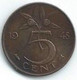 M361 - NEDERLAND - PAYS BAS - 5 CENT 1943 - WILHELMINA - 5 Cent