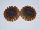 *BELLES BOUCLES De CAPE Tour Perles CORAIL EMAUX CALLIGRAPHIE ORIENTALE BIJOU   E - Other & Unclassified