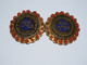 *BELLES BOUCLES De CAPE Tour Perles CORAIL EMAUX CALLIGRAPHIE ORIENTALE BIJOU   E - Other & Unclassified