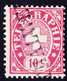 1881 10 Rp Telegraphen Marke Mit Faserpapier Mit Stabstempel THALWE (IL). - Telegraph