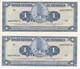 PAREJA CORRELATIVA DE NICARAGUA DE 1 CORDOBA DEL AÑO 1962 EN CALIDAD EBC (XF) (BANK NOTE) - Nicaragua