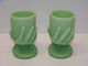 * 2 SUPERBES COQUETIERS PORTES PIQUES Ou Autre OPALINE VERTE PORTIEUX ?  E - Egg Cups